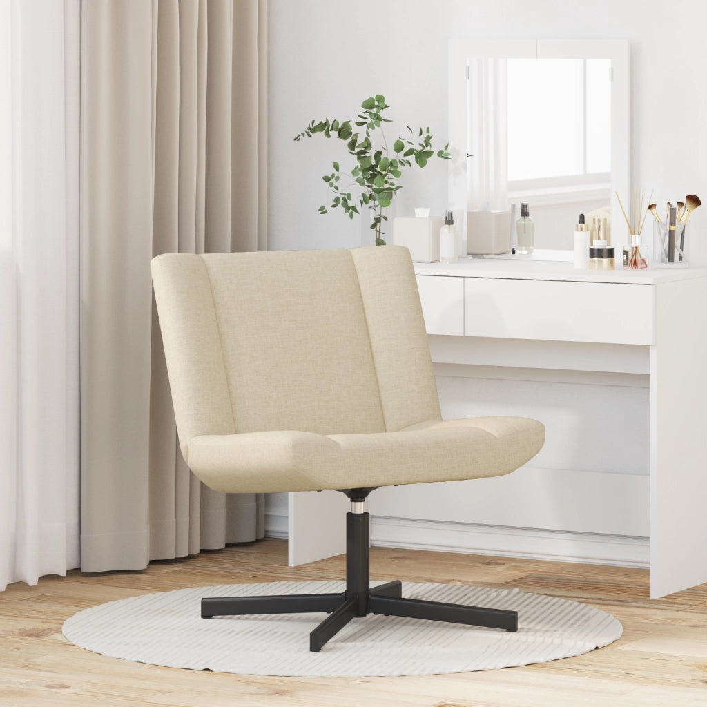 Sedia d'Accent Panna Tappezzeria in Poliestere, Base in Metallo