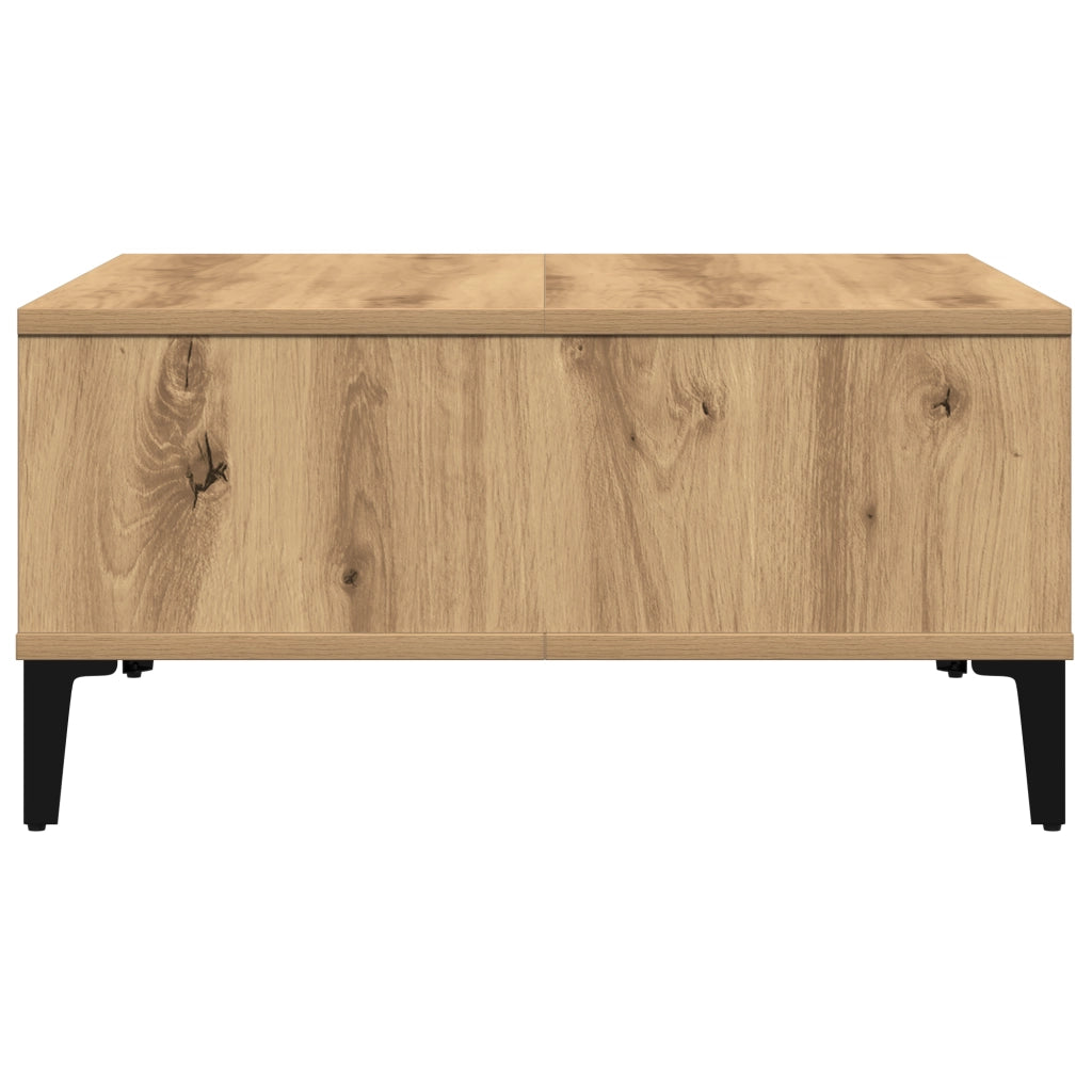 Tavolino da caffÃ¨  in rovere artigianale 60x60x30 cm in legno ingegnerizzato