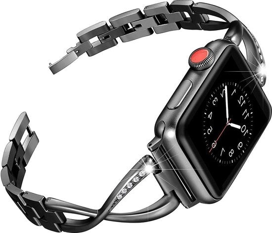 Cintura orologio Apple Watch compatibile serie 7 - 38 mm, 40 mm, 41 mm - per Apple Watch serie 7, SE, 6, 5, 4, 3, 2, 1 - Nero (38-40 mm)
