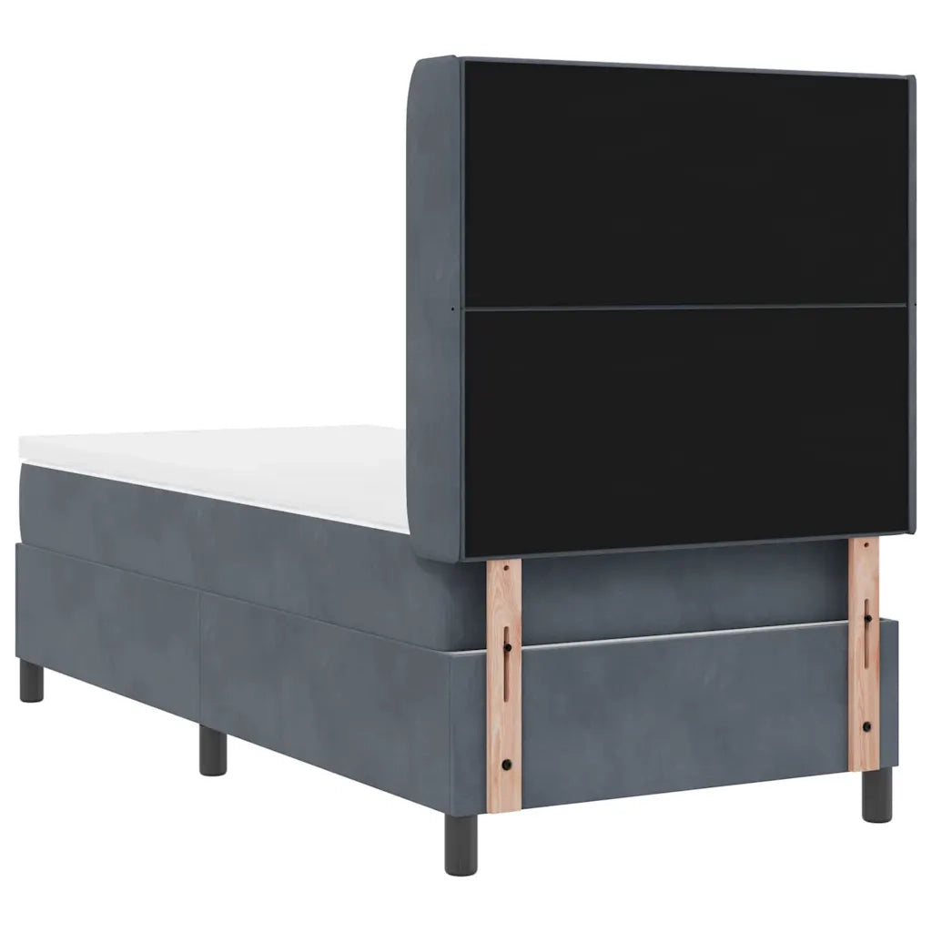 Letto a molle con strisce LED Grigio scuro 100 x 200 cm Velluto 3343857