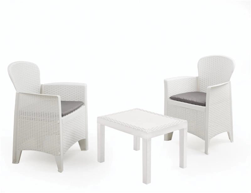 MAURY'S AKITA SALOTTO DA GIARDINO CON CUSCINI 3 PZ BIANCO