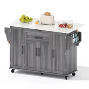 Carrello da cucina con 4 ante; 2 cassetti; ripiani regolabili; portasciugamani e portaspezie; 136 x 70 x 92 cm