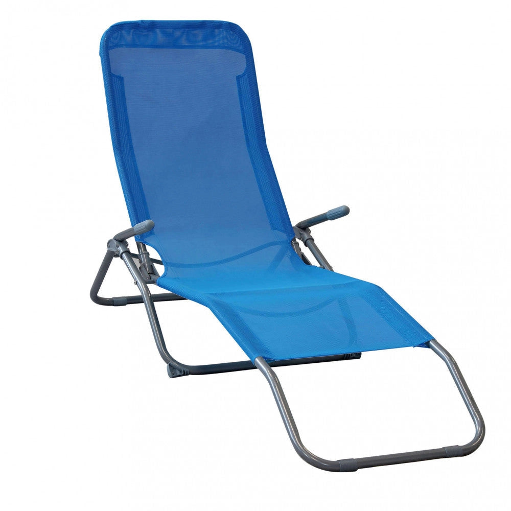 Spiaggina Samba 143x59x97 h cm in Textilene Blu