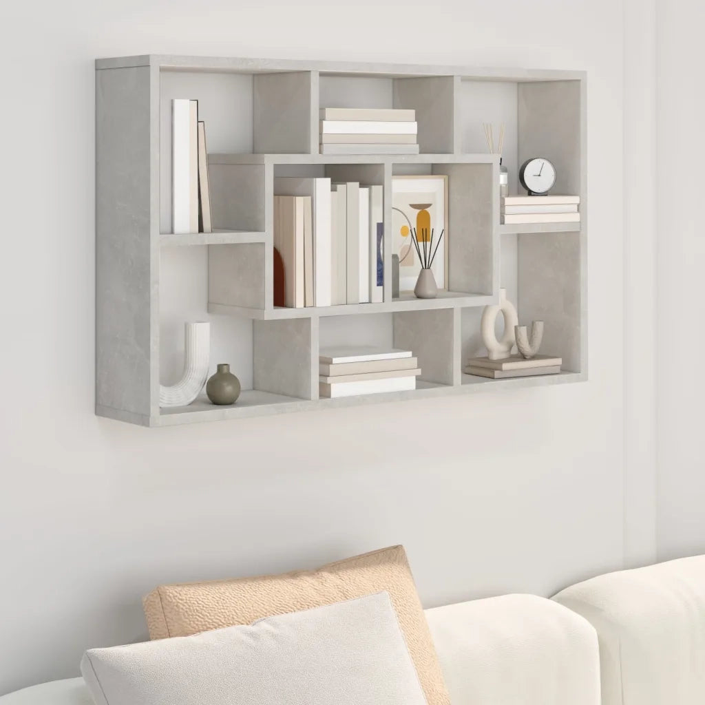 Mensola a Muro Grigio Cemento 85x16x52,5cm in Legno Multistrato cod mxl 32753