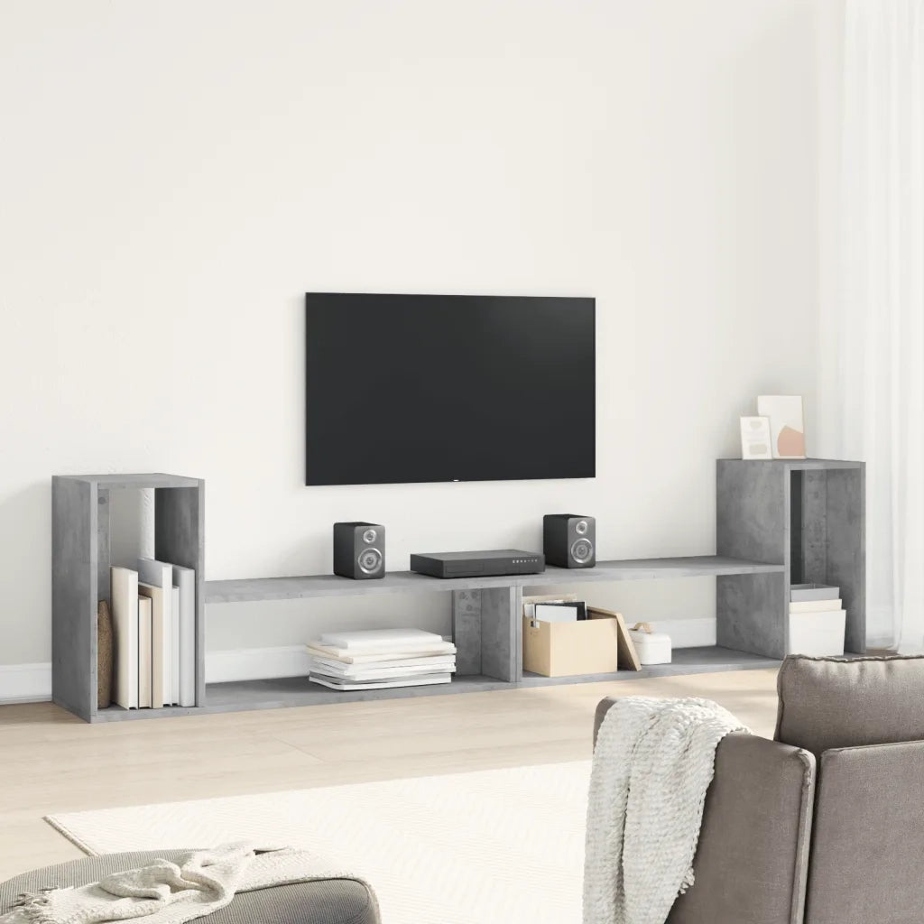Mobili TV Muro 2pz Grigio Cemento 100x30x50cm Legno Multistratocod mxl 116651