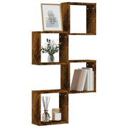 vidaXL Mensole a Cubo 4 pz Rovere Fumo 30x15x30 cm