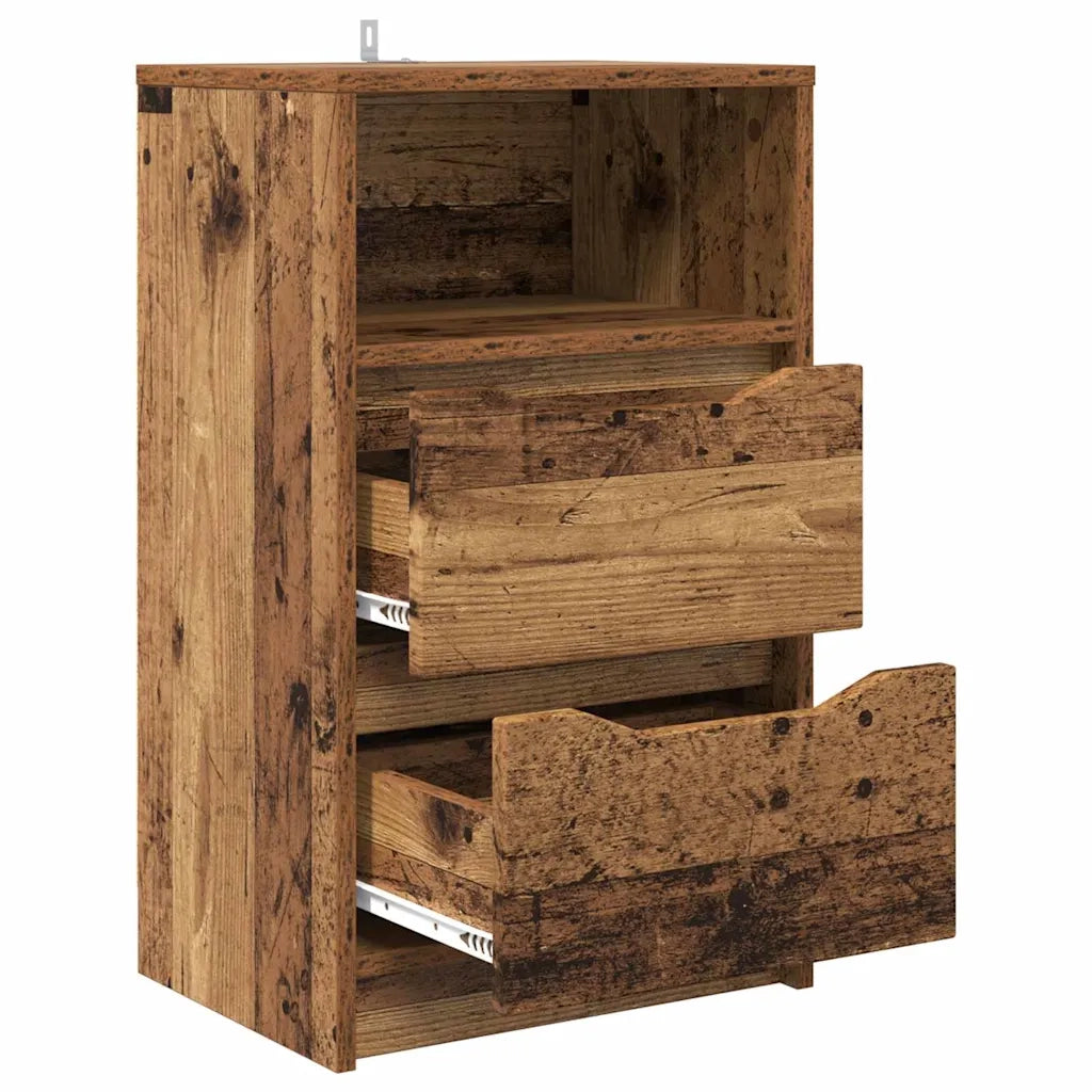 Set di 2 Comodini | Armadio da Notte | Mobiletto da notte Legno vecchio 40 x 30 x 467 cm Legno multistrato