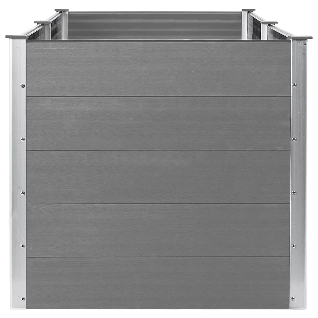 Letto Rialzato da Giardino 250x100x91 cm in WPC Grigio 49060