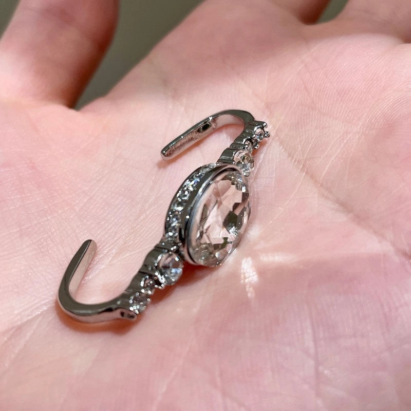 Orecchini a clip personalizzati in stile europeo e americano con cristalli scintillanti, adatti anche a orecchie non forate.