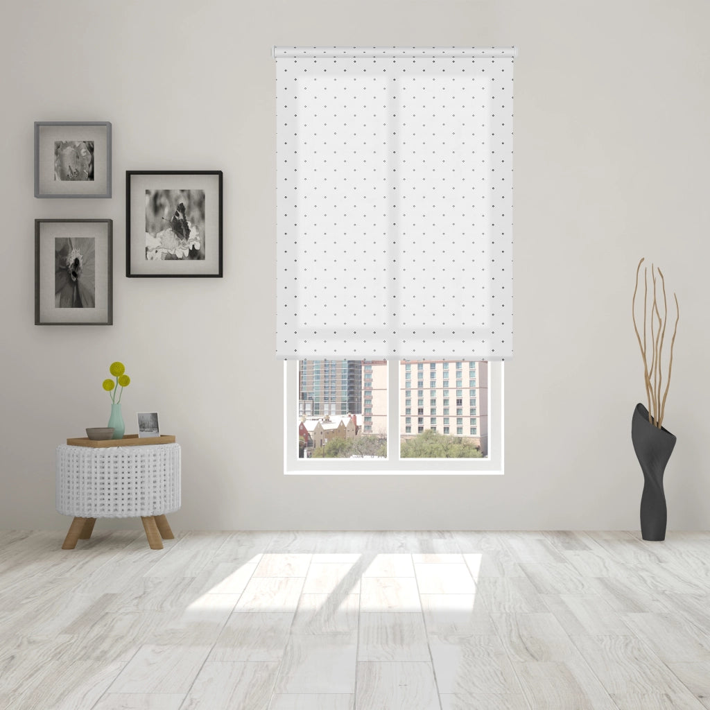 VIEWTEX Tenda a rullo Twist Printed Bianco e Nero 120 X 250cm - Made in Europe - 5 anni di Garanzia