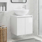 Mobile Lavabo da Parete Bianco Lucido 49,5 x 44,5 x 65 cm 890446