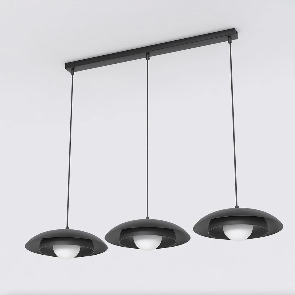 Lampada a sospensione SKIN in acciaio nero e vetro