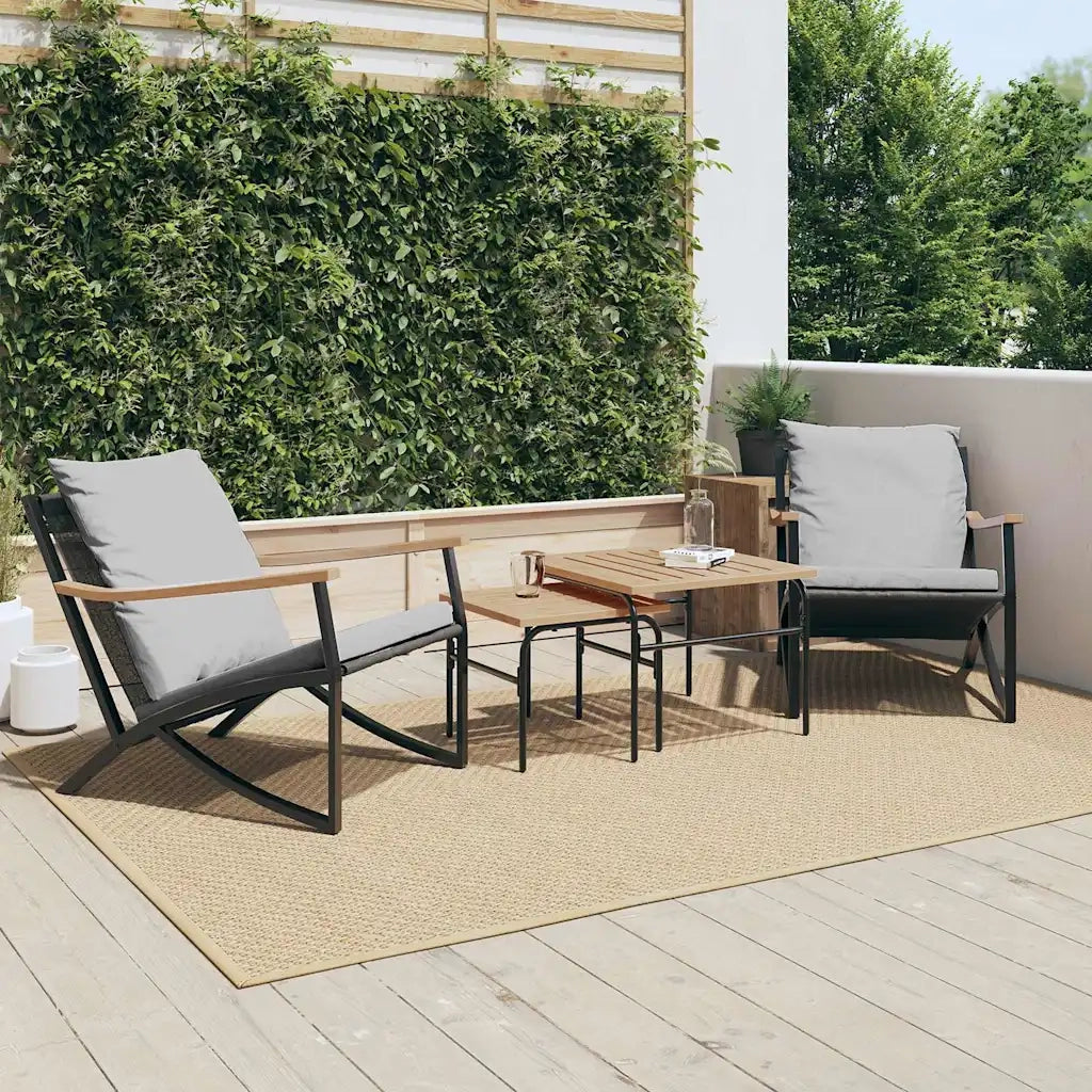 Sedie da Giardino con Cuscini 2pz Nere in Acciaio 4009304