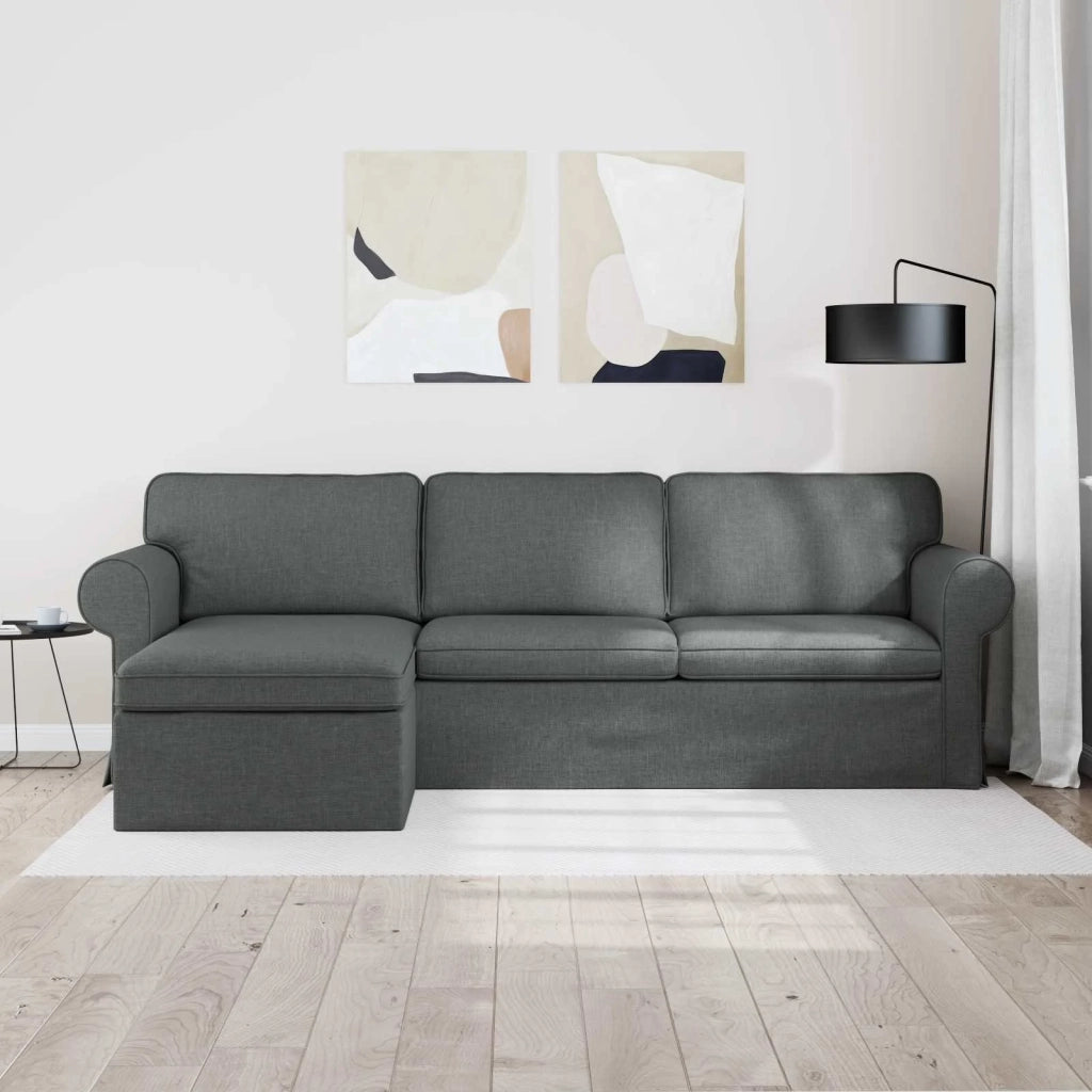 Divano Grigio scuro 245 x 138 x 80 cm Tessuto 42024342