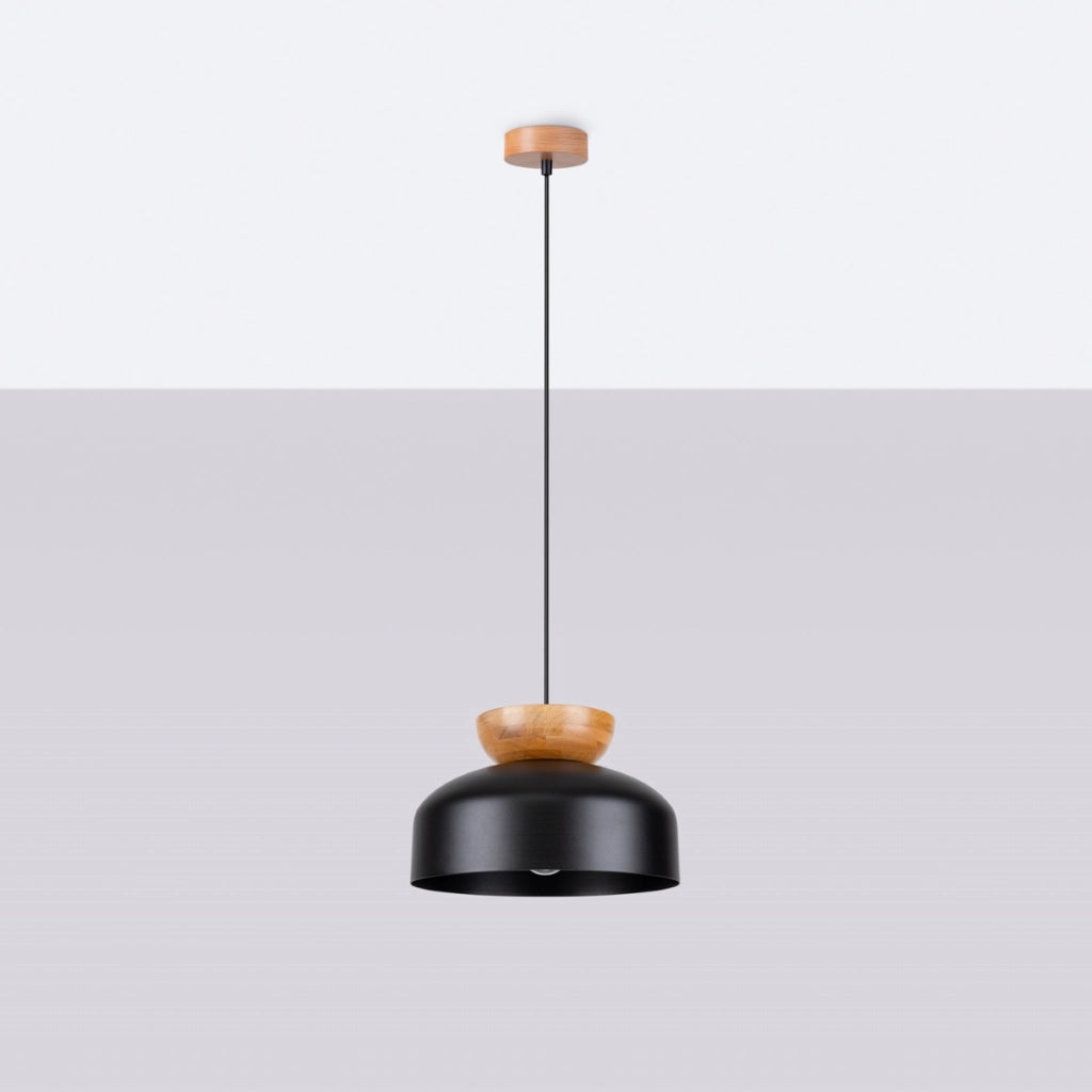 Lampada a sospensione MARION in acciaio nero E27 LED Max 15W stile scandinavo