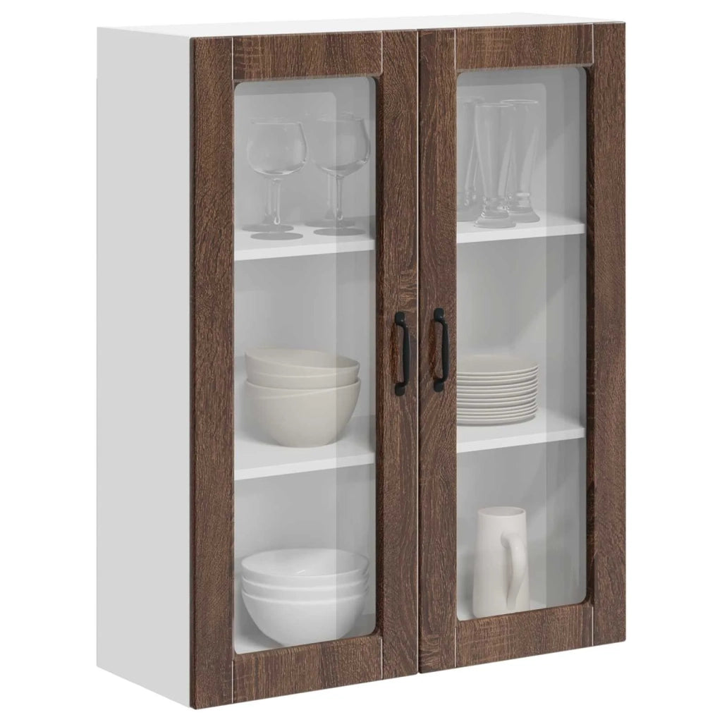 Mobile in vetro da parete LUCCA Rovere Marrone 80 x 31 x 100 cm 885162