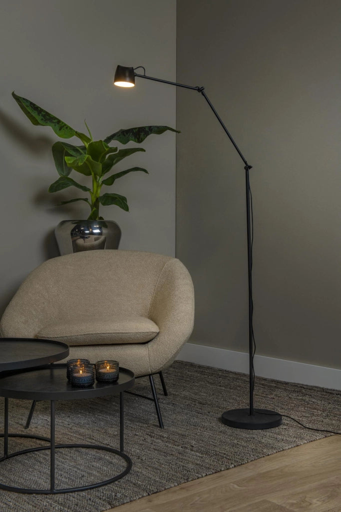 Lampada da terra LED industriale MILNE nera Lucide