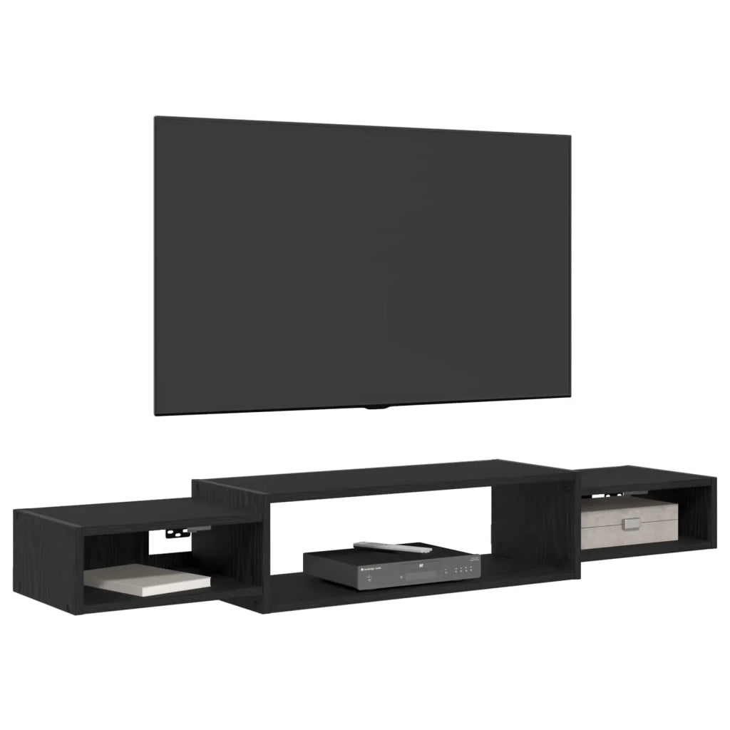 Mobile TV da Parete A parete Rovere Nero 140 x 28 x 21 cm 8005998