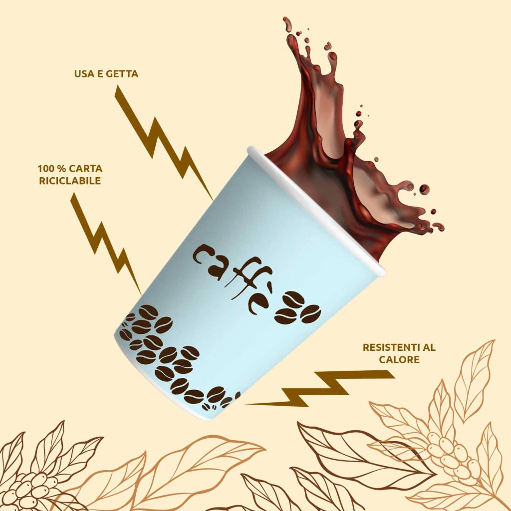 Akitaink 500 Bicchierini Caffe Carta 75ml Colorati
