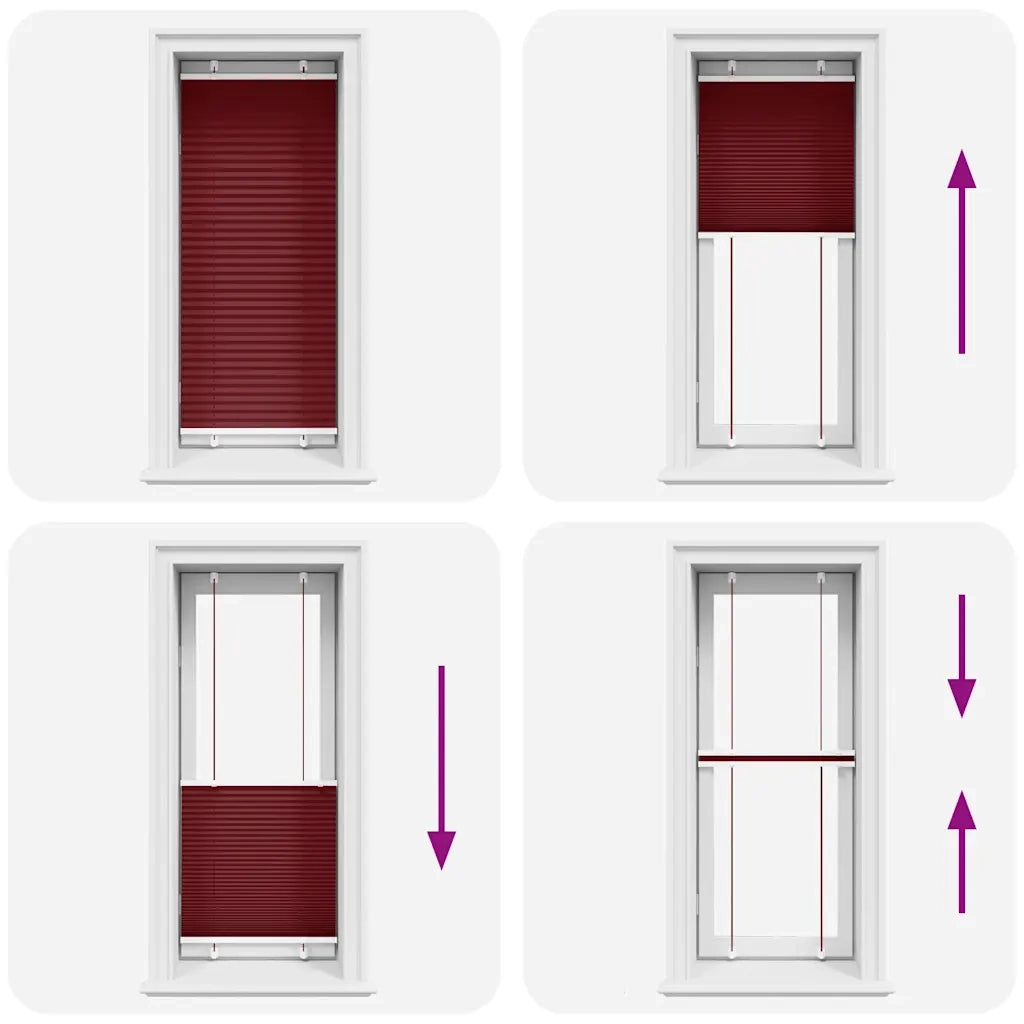 Tenda Plissettata Rosso Bordeaux 65x150 cm Larghezza Tessuto 4015238
