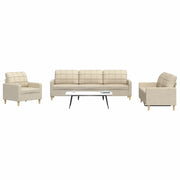 Set di Divani 3 pz Crema in Tessuto 3278289