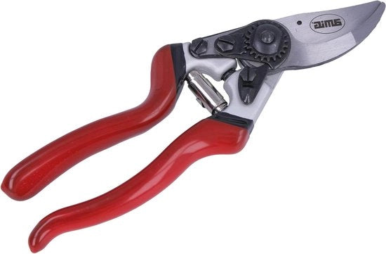 Snoeischaar unica manuale da 216 mm - lama e contralama in acciaio SK-5 - manico in alluminio antiscivolo - effetto leva - per rami e steli sottili - con chiusura di sicurezza
