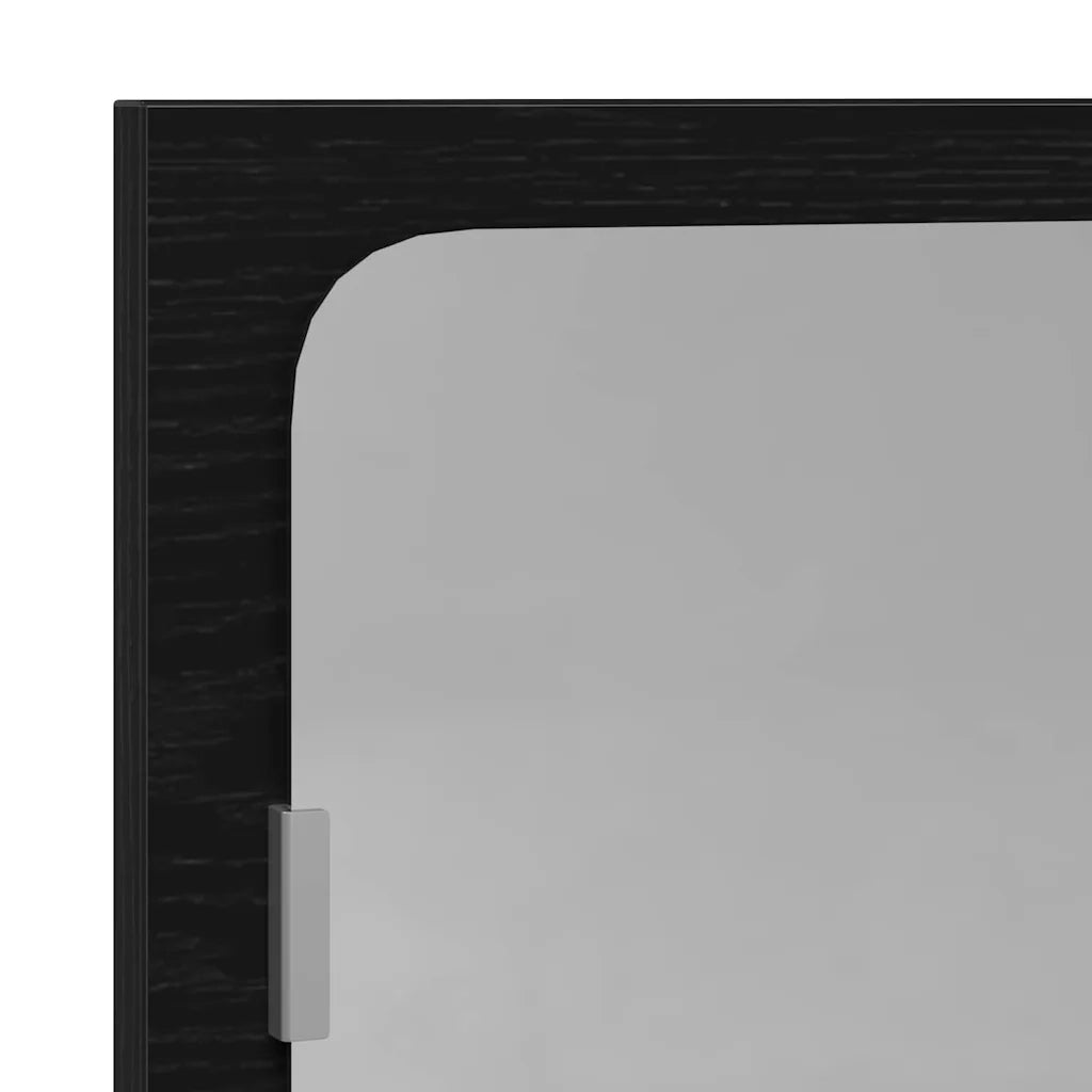 Mensola Specchio con lo scaffale Rovere Nero 60 x 10,5 x 37 cm CFW9065028