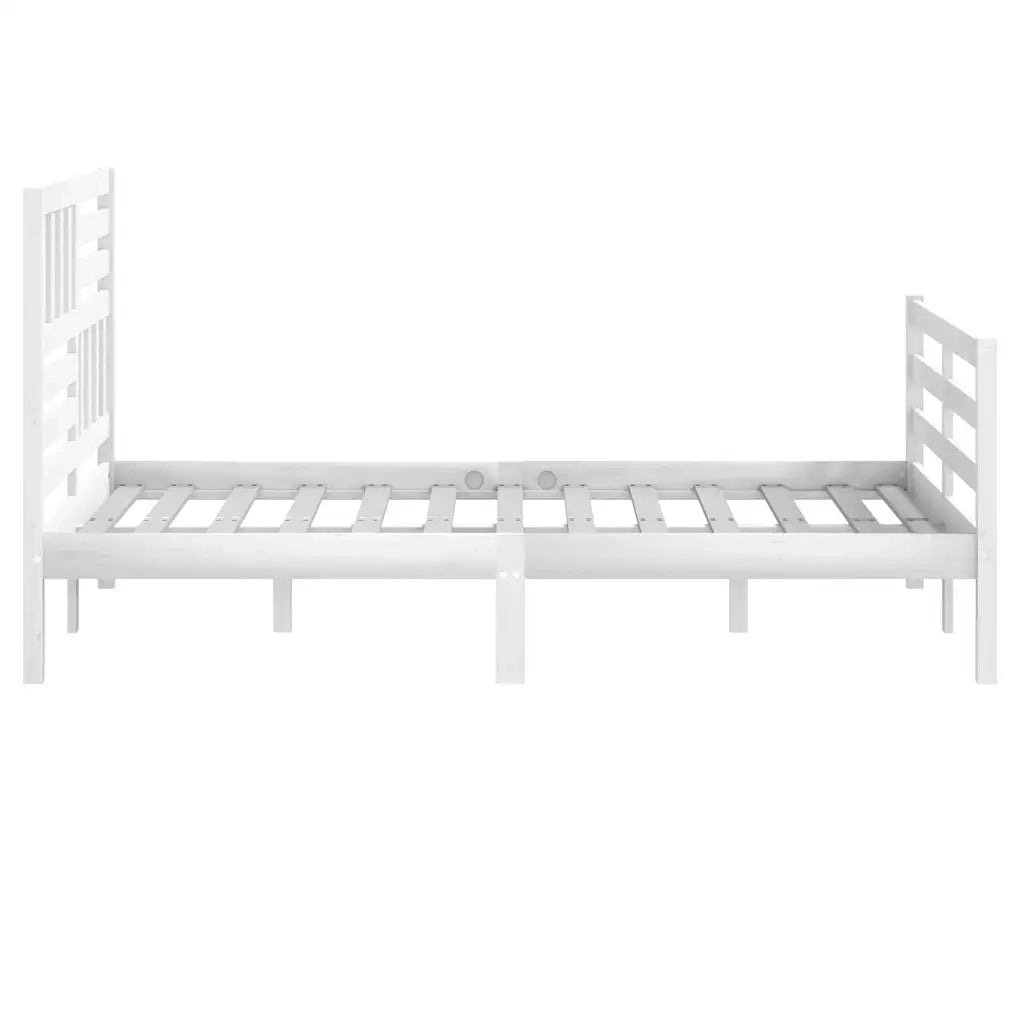 Giroletto-Struttura Letto Bianco 120x190 cm Small Double in Legno Massello 286743
