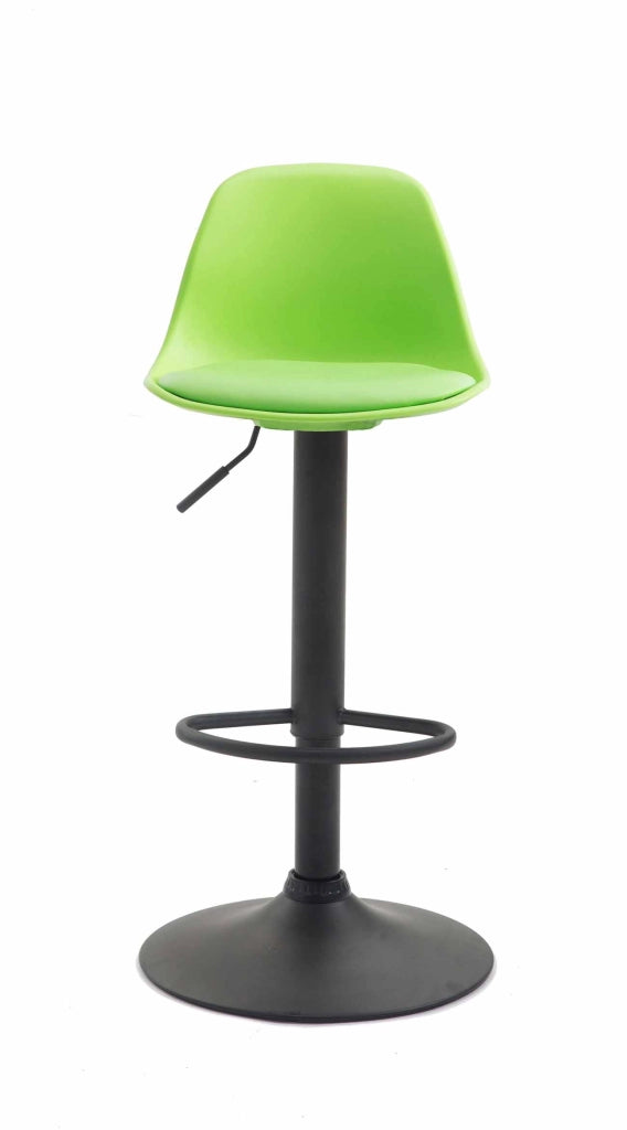 Sgabello di design KIEL in polipropilene e similpelle nero,verde