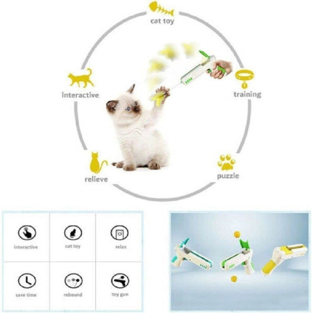 Trade Shop - Pistola Giocattolo Gioco Interattivo Per Gatto Cani Animali Multi Trust Q-t194 -
