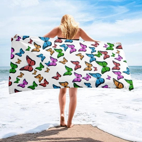 Asciugamano per la spiaggia "Cute" con farfalle – per la spiaggia e la piscina 

Modello: 
Dimensioni: 
Materiali: 
Colore:
