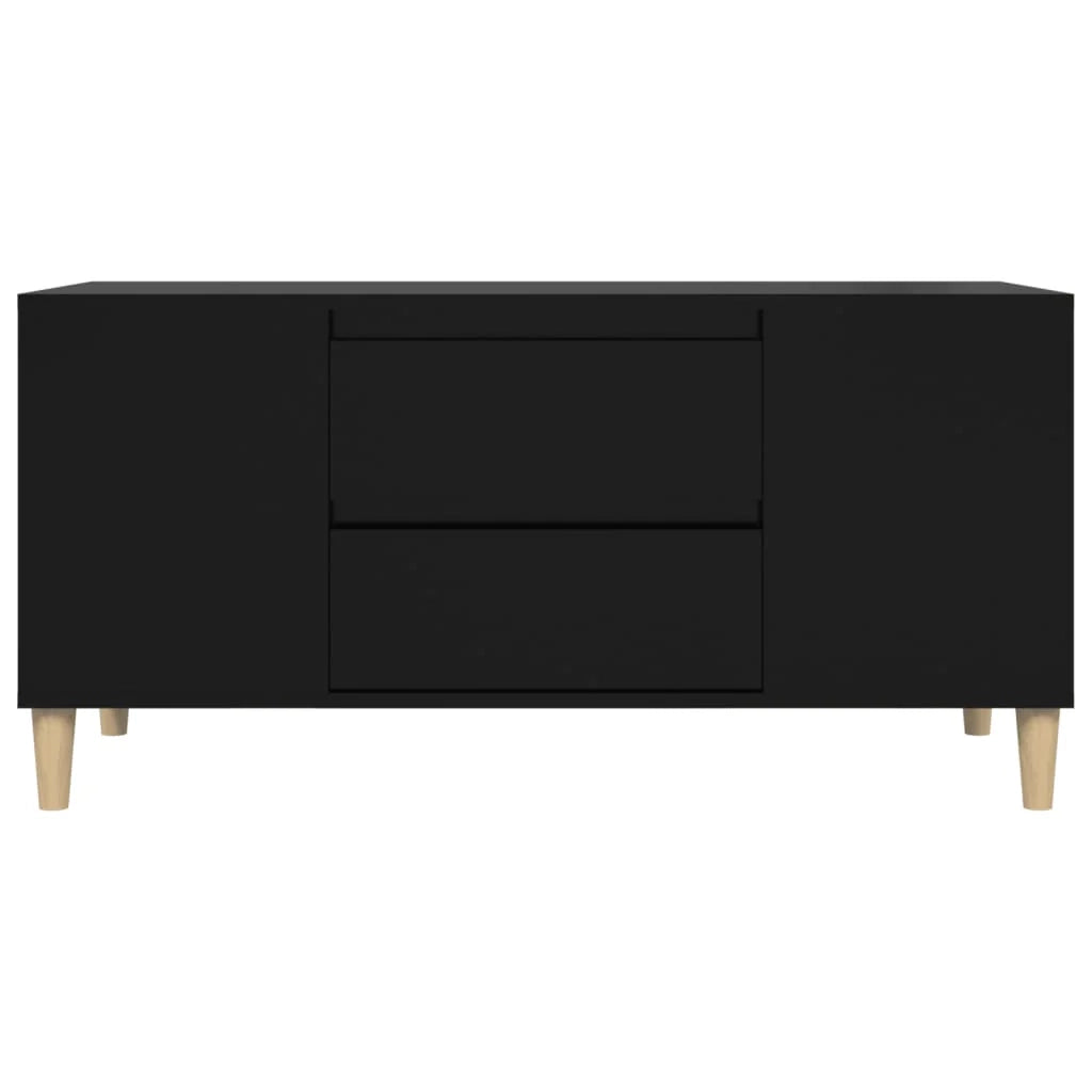 Mobile TV multimediale mensola TV credenza mobile TV per sala da pranzo soggiorno camera da letto 102 x 44,5 x 50 cm legno ingegnerizzato nero 02_0025623