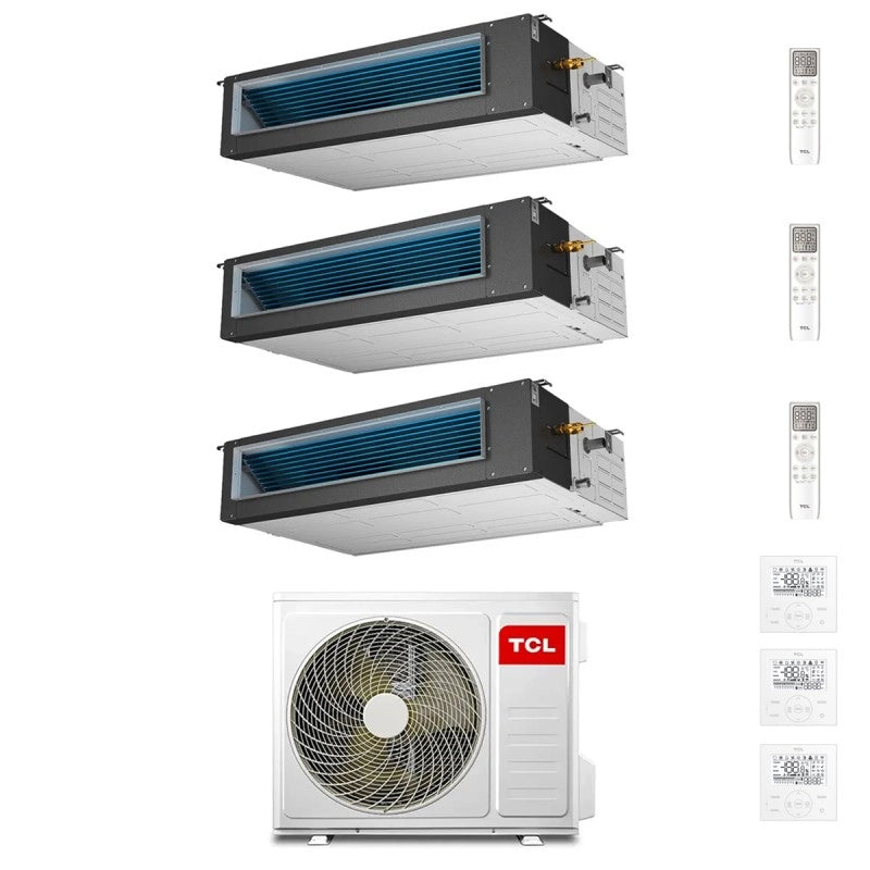 Condizionatore Canalizzabile TCL Dual Split 9+12+12 con MT2730 R-32 Wi-Fi Optional con Comandi Inclusi