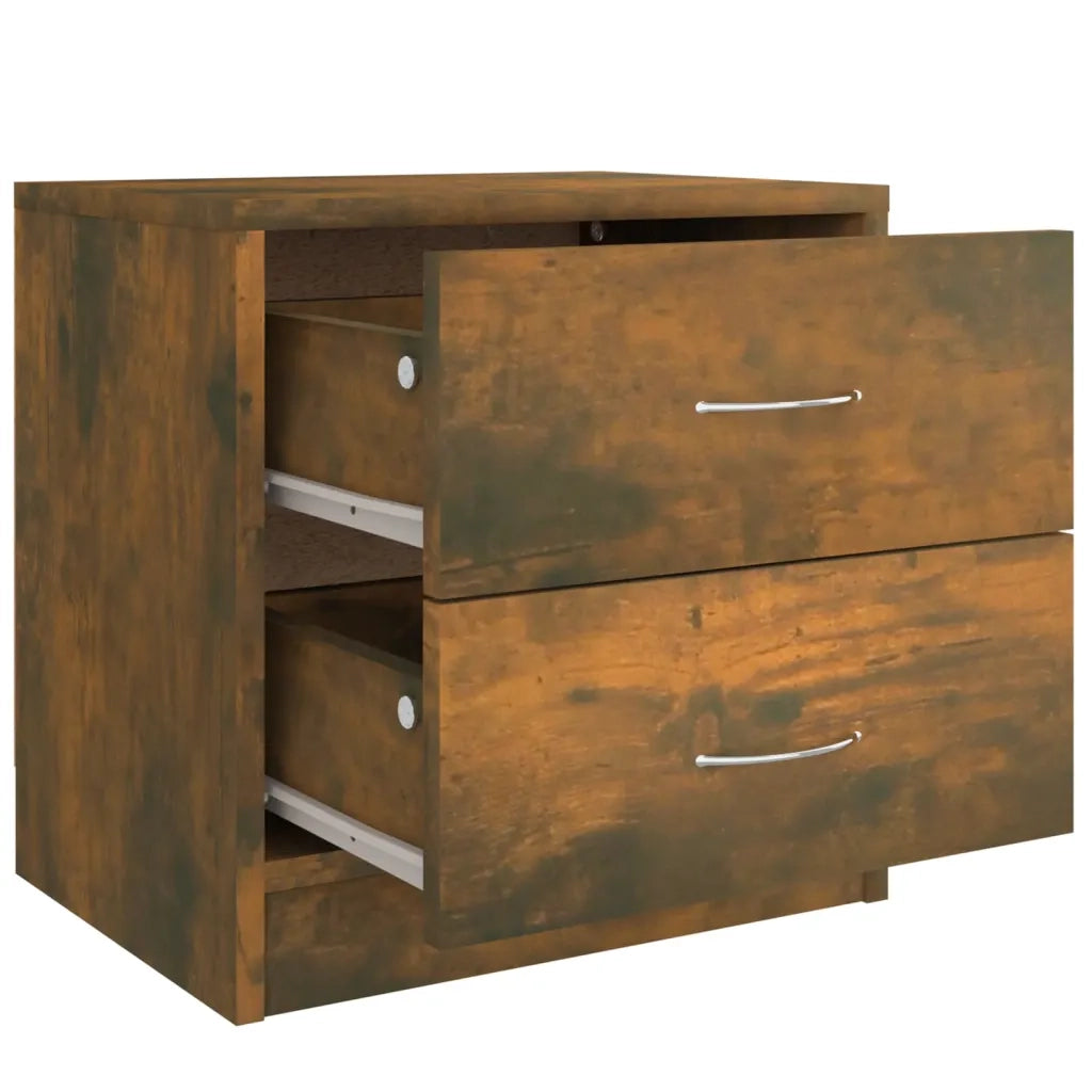Comodino-Tavolino da notte Rovere Fumo 40x30x40 cm in Legno Ingegnerizzato