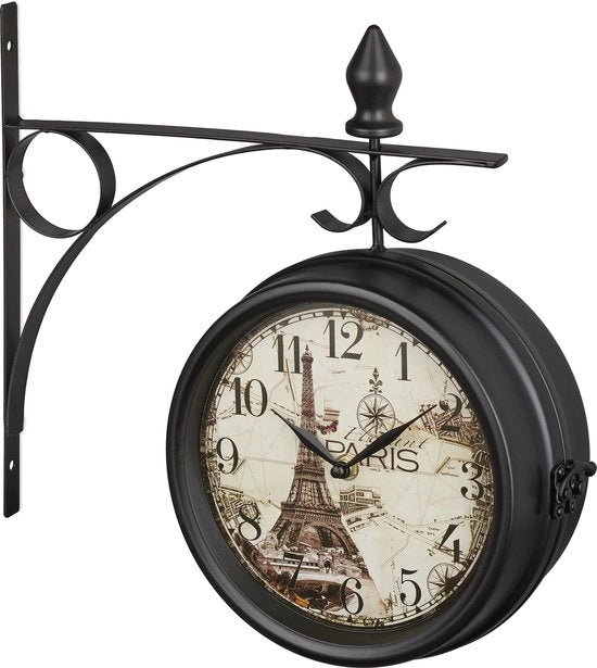 Orologio a Sfere da Muro Eiffel - 1 pezzo - Nero - H34 x B35 x D10 cm