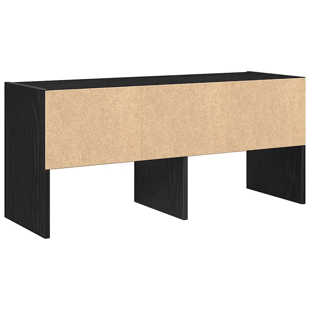 Scarpiera Impilabile-Scaffale per scarpe Rovere Nero 89,5x30x40 cm