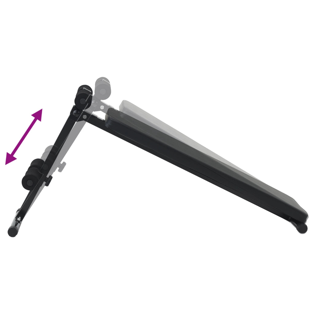 Panca per Sit Up 150 kg Pieghevole e Altezza Regolabile 48-68 cm Acciaio