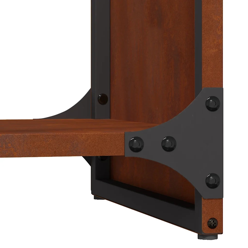 Rastrelliera per Legna da Ardere 40x30x80 cm in Acciaio Corten 864236