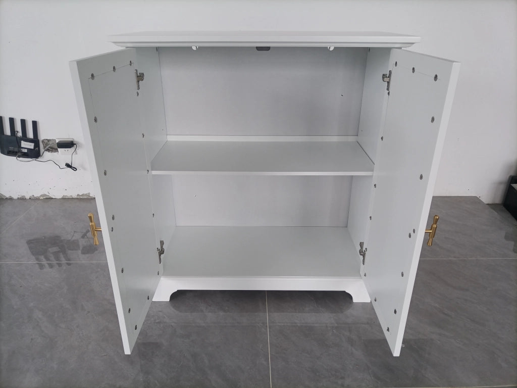 Credenza con Ante in Rattan ¨C MINIMAL ¨C Legno, Bianco, Ingresso e Soggiorno