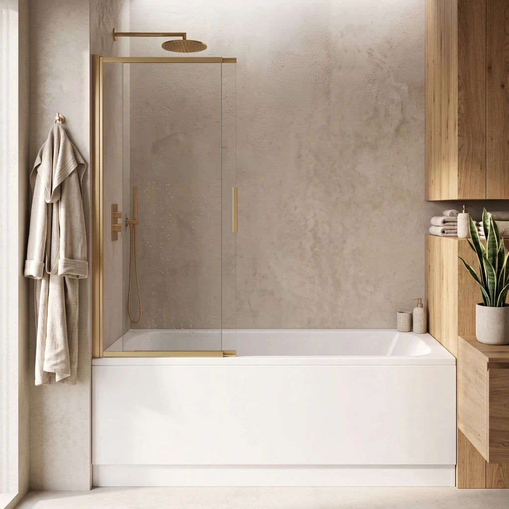 Paravento Vasca Scorrevole Rea Dario Brush Gold 120
