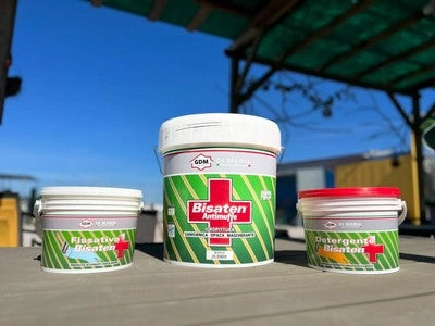 CICLO ANTIMUFFA CON CERTIFICATO BISATEN LT13 FISSATIVO LT 2,5 DETERGENTE LT 2,5