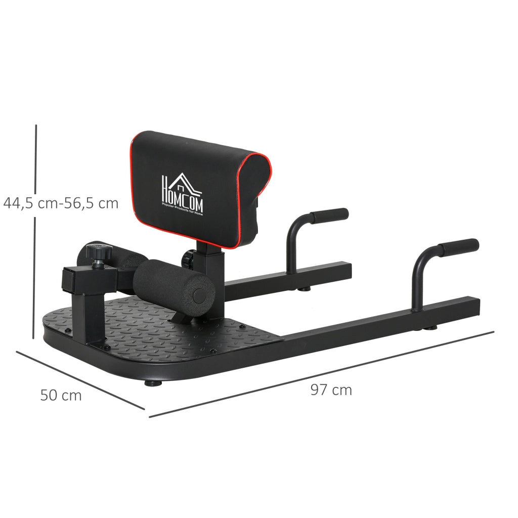 Sissy Squat Trainer 3 in 1 ¨C Zephmum ¨C Regolabile, Acciaio, Nero, 50x97x(44.5-56.5) cm