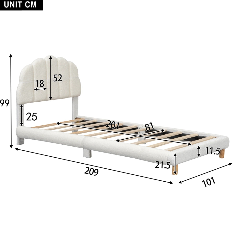 Letto per bambini 90x200 cm; testiera a fiore; peluche; bianco