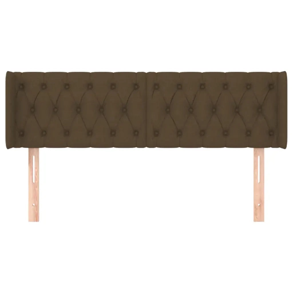 Testiera ad Orecchio Marrone Scuro 147x16x78/88 cm in Tessuto 3119105
