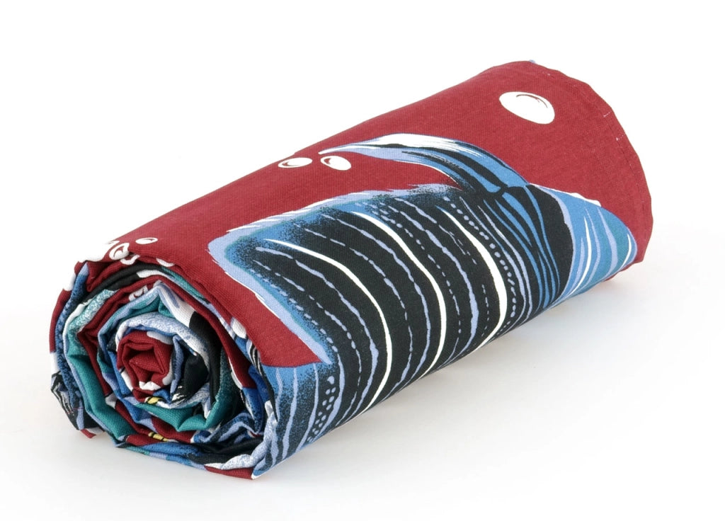 Telo Arredo Granfoulard Copritutto Cotone Made Italy Vari Disegni Arredatutto Copriletto Multiuso - 1 Piazza - Pesci Bordeaux