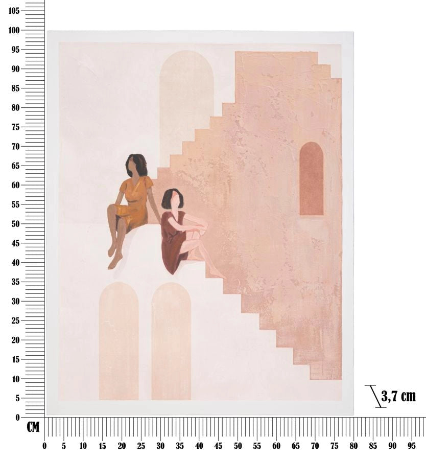 Dipinto su Tela Ladies 80x3,7x100 cm in Legno e Tessuto