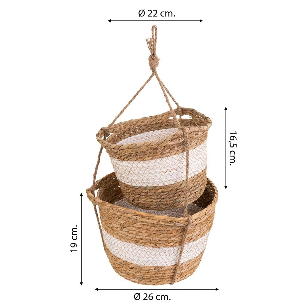 2 cestini sospesi marroni