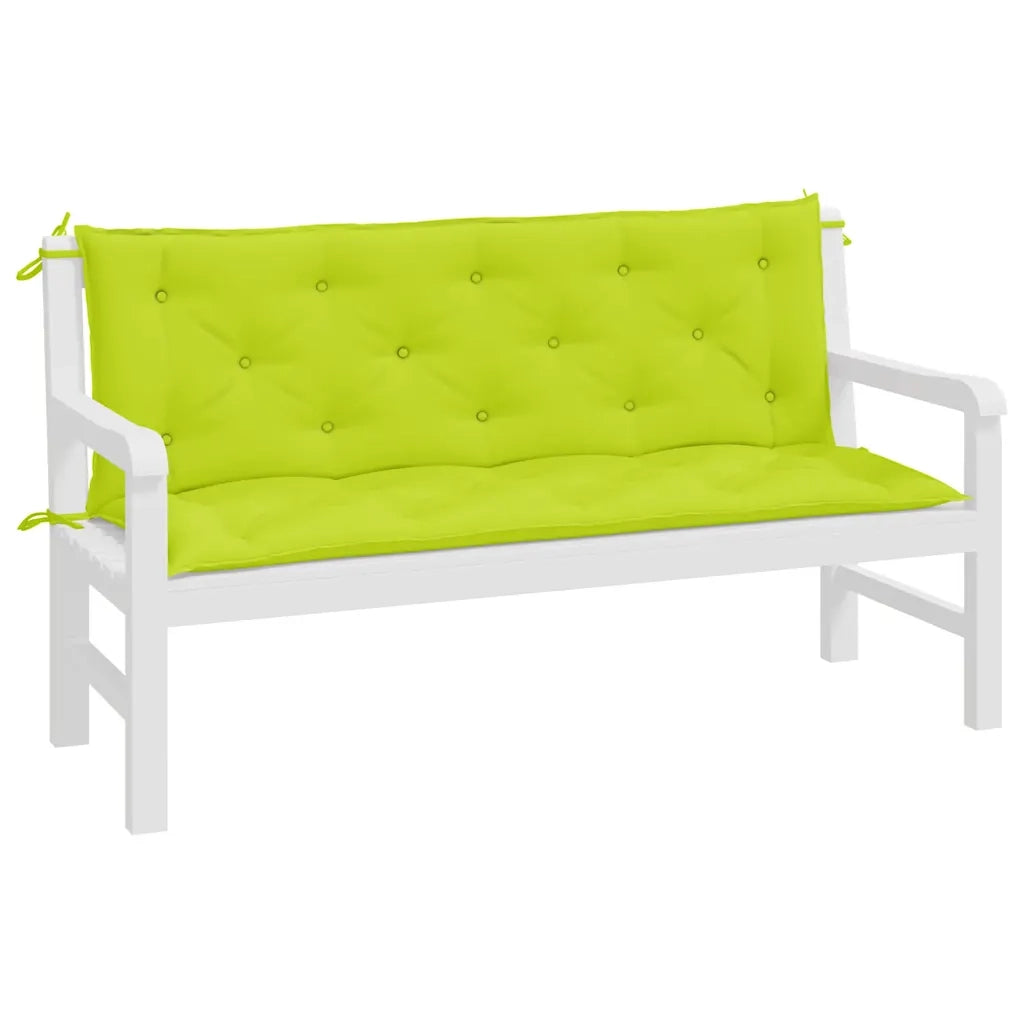 Cuscini per Panca 2 pz Verde Brillante 150x50x7 cm Tessuto Oxford 361708