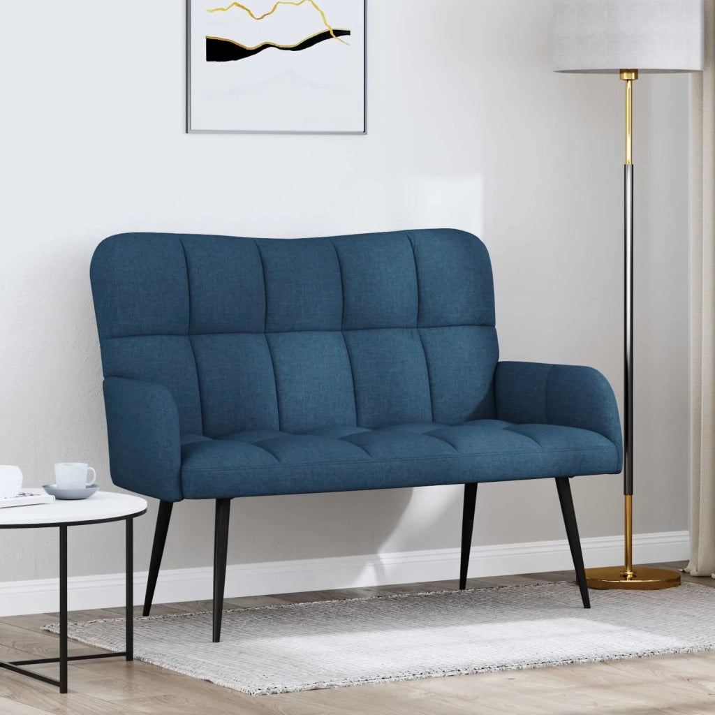 Sofa a Due Posti Blu 115 x 61 x 87 cm Tessuto 42028937