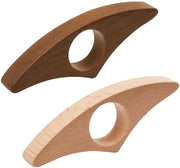 Supporto libri a due dita - 2 pezzi - Cartellini in legno - Noce/Quercia - Fatto a mano - 8,7x3,5x1,5cm - Tessuto naturale - Cartellino